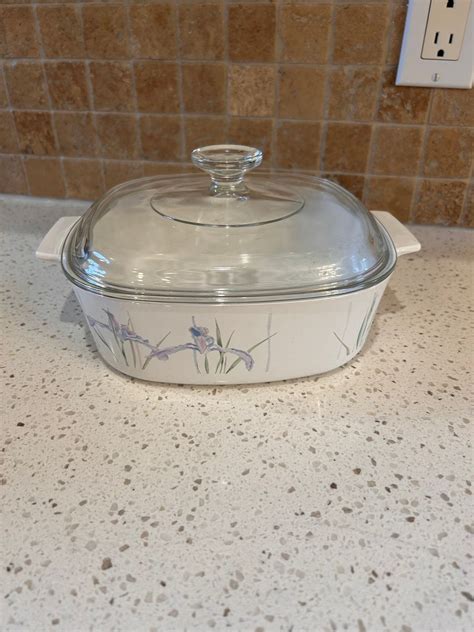 Rare Vintage Corning Ware Shadow Iris A 2 B Casserole Dish 2 Liter With