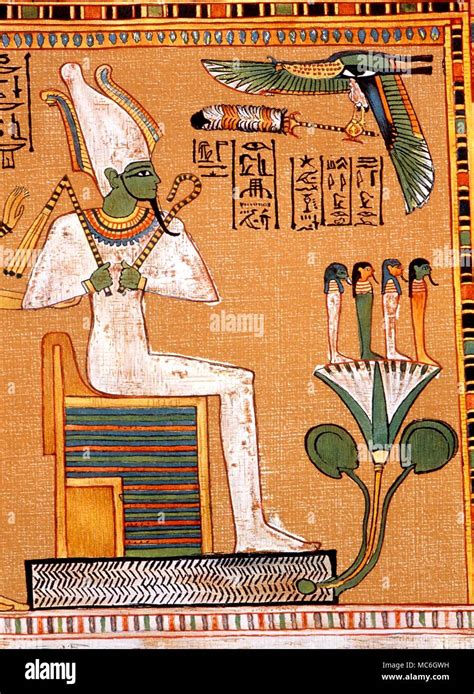 Egyptian Mythology Osiris The God Osiris Enthroned Within A Shrine