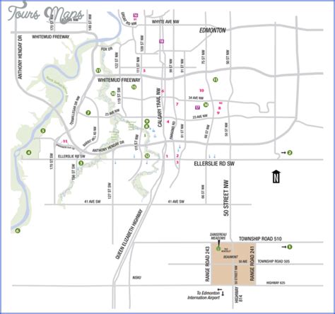 SOUTH OF EDMONTON MAP EDMONTON - ToursMaps.com