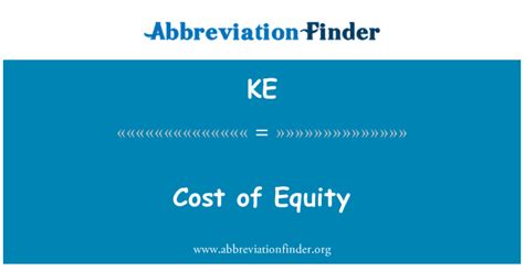 Ke Sta Per Costo Dell Equity Cost Of Equity