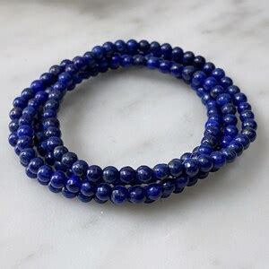 Lapis Lazuli Beaded Bracelet 4mm Lapis Lazuli Energy Etsy