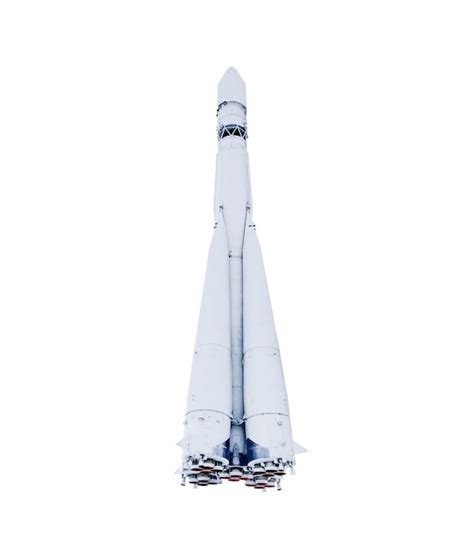 Premium Photo | An old soviet space rocket on a white isolated background