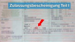 Zulassungsbescheinigung Teil Fahrzeugschein Falten Und Off