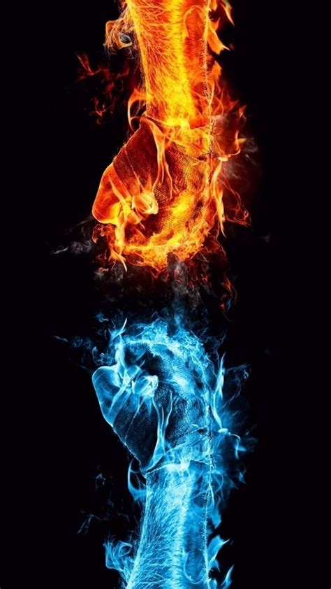 Blue And Red Fire Background - Kremi Png