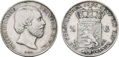 Niederlande Königreich 1 2 Gulden 1859 Wilhelm III 1849 1890