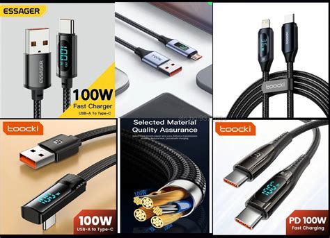 Кабел за бързо зареждане с дисплей! Iphone, type C, USB A, micro USB ...