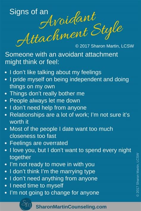 Signs of an Avoidant Attachment Style - Sharon Martin, LCSW Counseling San Jose and Campbell, CA