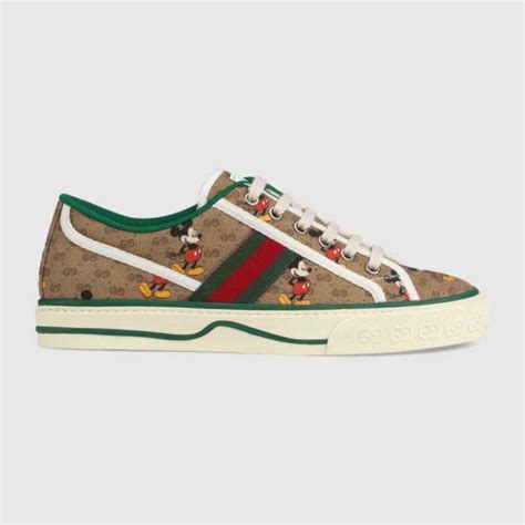 Gucci Gg Unisex Disney X Gucci Tennis 1977 Sneaker Web Gg Canvas Mickey