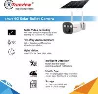 Trueview 4MP Smart CCTV 4G Sim Based Solar Powered Bullet CCTV Camera