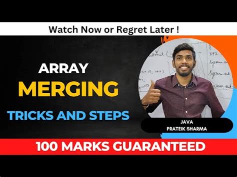 Merging In Array Class 10 ICSE Computer By Prateik Sharma YouTube