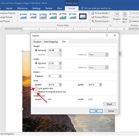 How To Fit A Picture To A Page In Word OfficeBeginner