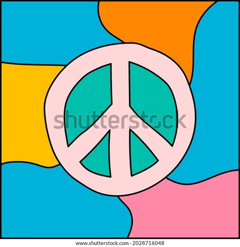 Peace Love Hippie Sign Colorful Vector Stock Vector (Royalty Free ...