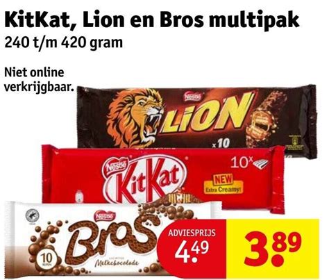 Kitkat Lion En Bros Multipak T M Gram Aanbieding Bij Kruidvat