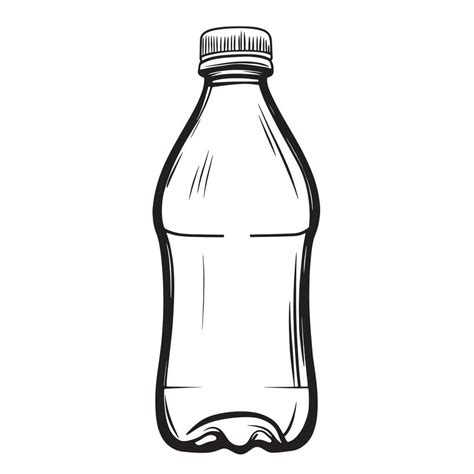 black plastic bottle outline illustration  vector art  vecteezy
