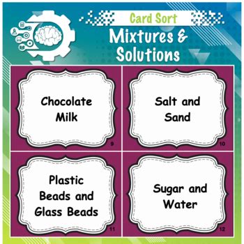 Card Sort Mixture And Solution By Daydreaming Teacher TpT