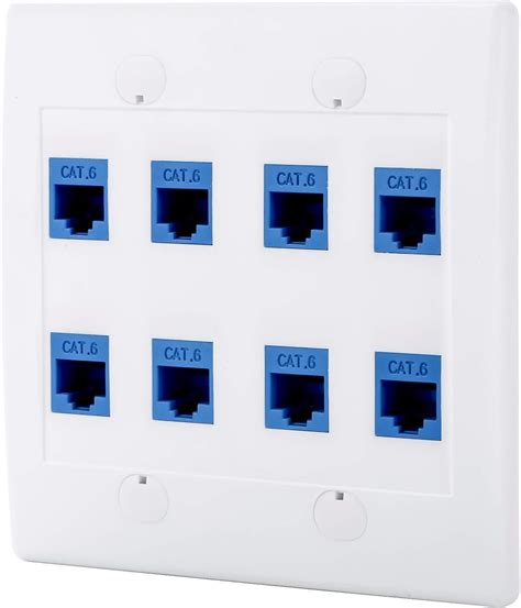 Ethernet Wall Plate Cat Keystone Female To Female White Port