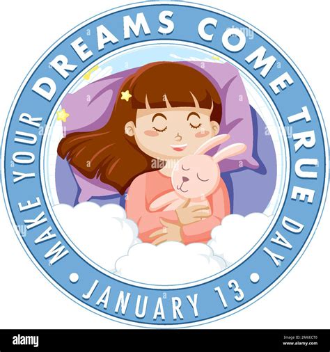 Make Your Dream Come True Day Banner Design Illustration Stock Vector