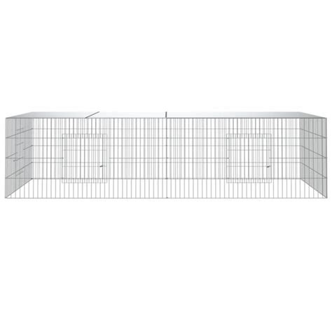 ZERONE Cage à lapin 2 panneaux 220x110x55 cm Fer galvanisé DA007