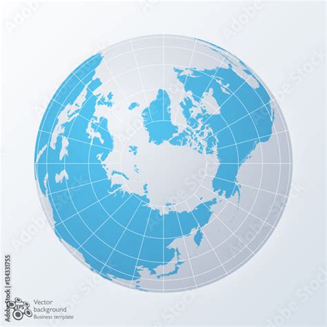 Global Image Northern Hemisphere World Map Earth Vector Graphic