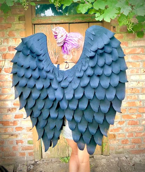 Black Angel Wings Costume Black Wings Angel Wings Cosplay Halloween ...