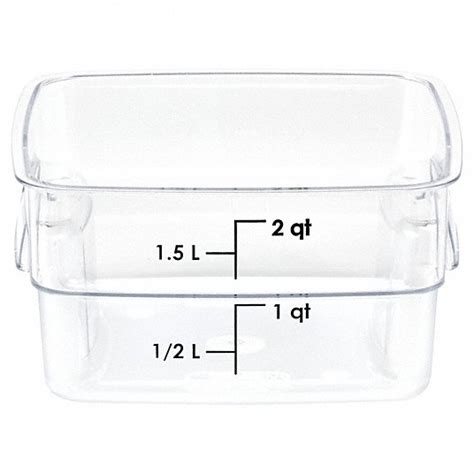 Cambro 2 Qt Capacity Clear Body Food Storage Container 807je0