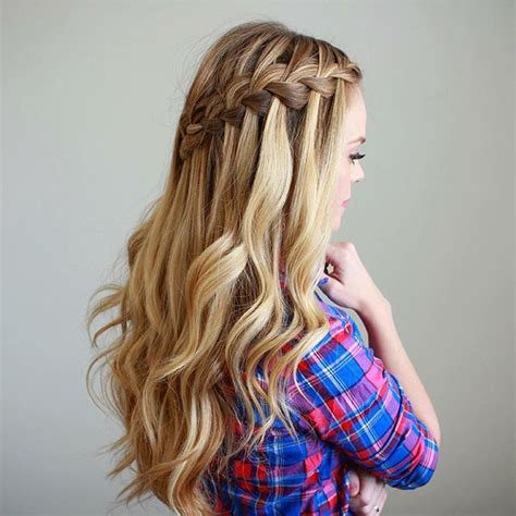 Missy Sue Beauty Style Waterfall Braid With Curls Waterfall