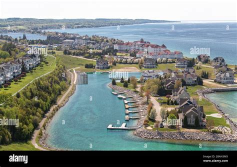 Aerial View Of Bay Harbor Stock Photo Alamy