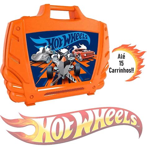 Maleta Porta Carrinhos Hot Wheels Cores Sortidas Fun Pirlimpimpim Brinquedos