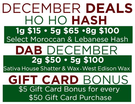 December Dispensary Deals | The Grand Junction Greenery