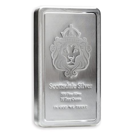 Scottsdale Mint Stackable Bar 10 Oz Silver Bullion