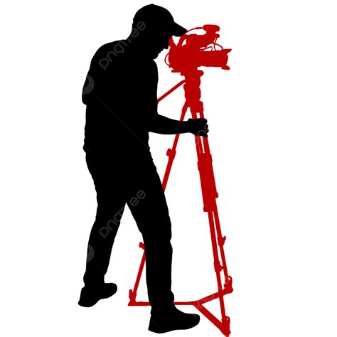 Video Camera Silhouette Transparent Background Cameraman With Video