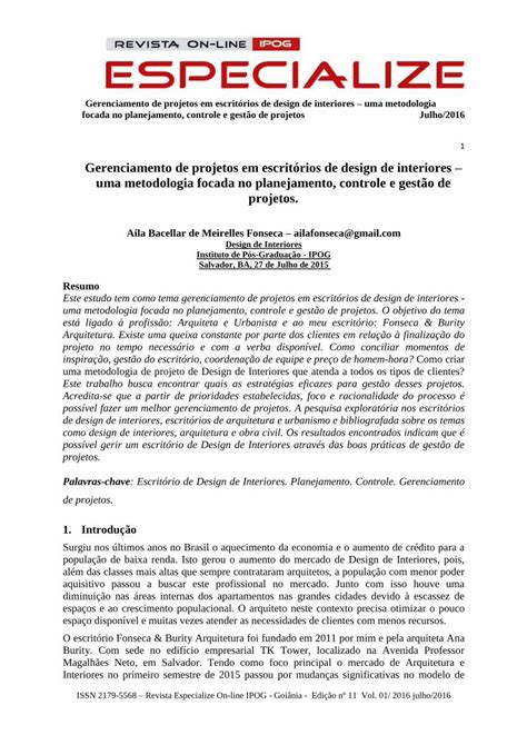 Pdf Gerenciamento De Projetos Em Escrit Rios De Design De