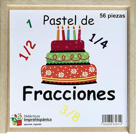 Didacticos Imprehispanica Pastel De Fracciones De Madera Material