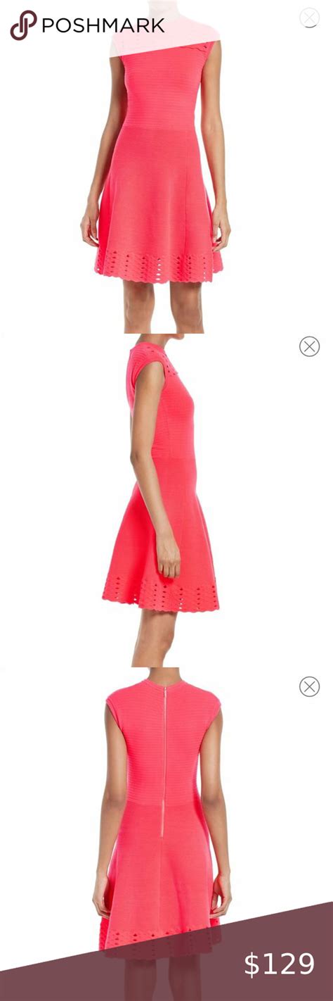 Ted Baker Zaralie Jacquard Panel Skater Dress Ted Baker London Hot Pink