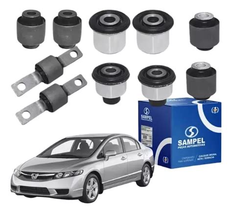 Kit 10 Buchas Suspensão Traseira New Civic 2007 2011 Sampel