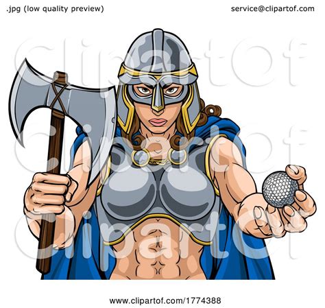 Viking Trojan Celtic Knight Golf Warrior Woman By Atstockillustration 1774388