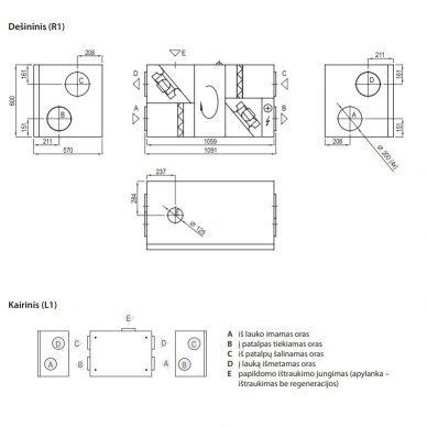 Rekuperatorius Komfovent Domekt R 600 H C6M