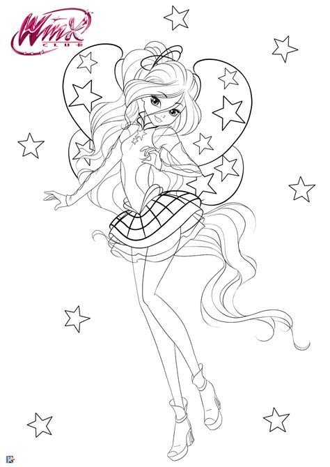 winx club pictures to color 1
