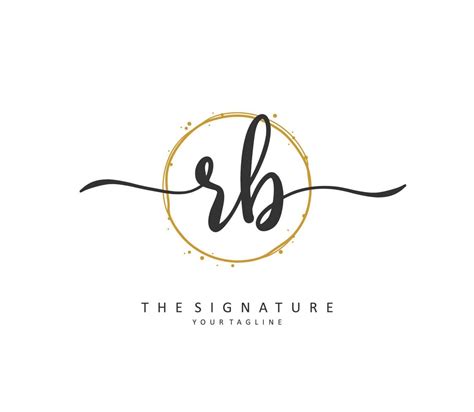 R B Rb Initial Letter Handwriting And Signature Logo A Concept Handwriting Initial Logo With