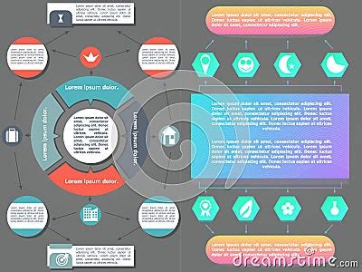 Flowchart Elements Different Arrows Vector Illustration Cartoondealer