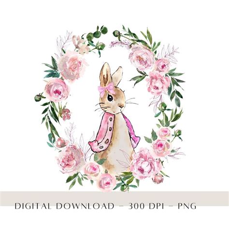 Flopsy Bunny Png Peter Rabbit Birthday Png Peter Rabbit Floral Wreath