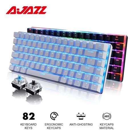 Ajazz AK33 Keyboard Black Switch Blue Switch 82 Keys Wired Mechanical