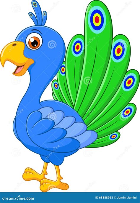 Cute Peacock Cartoon Vector Illustration 57181482