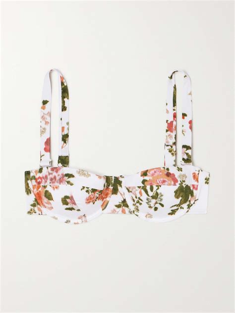 Erdem Chun Floral Print Bikini Top Net A Porter