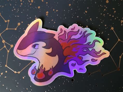 Hisuian Typhlosion Holographic Vinyl Sticker Etsy