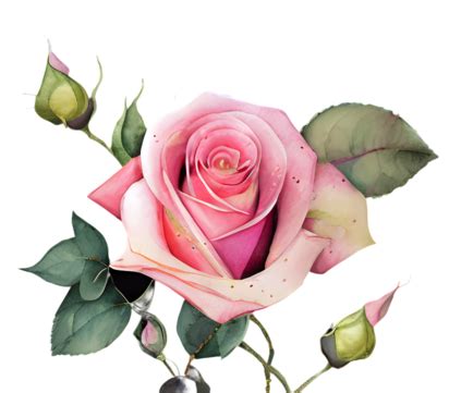 Pink Rose Watercolor Art Png Vector Psd And Clipart With Transparent