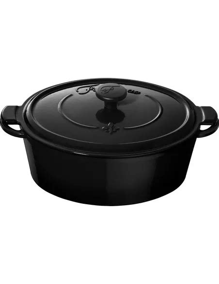 Fontignac GIETIJZEREN BRAADPAN 29 CM OVAAL ZWART