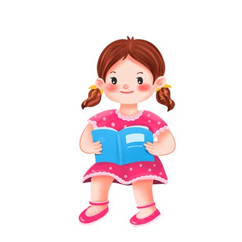 A Girl Sitting Reading Reading Learn Reading Png Transparent Image