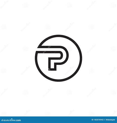 P Circle Letter Lines Logo Design Vector Stock Vector Illustration Of