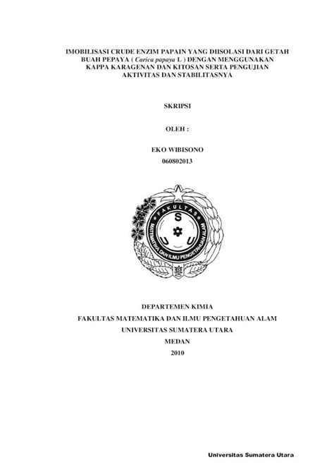 Pdf Imobilisasi Crude Enzim Papain Yang Diisolasi Dari Getah Pepaya